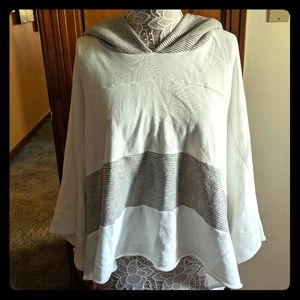 Free People Never Say Never Ivory Hooded Poncho